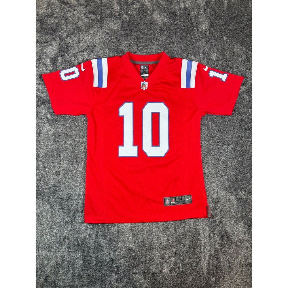 Mac Jones Red New England Patriots Jersey Size Youth Medium 10/12